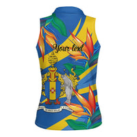 Bird of Paradise Flower Madeira Personalized Women Sleeveless Polo Shirt - Wonder Print Shop