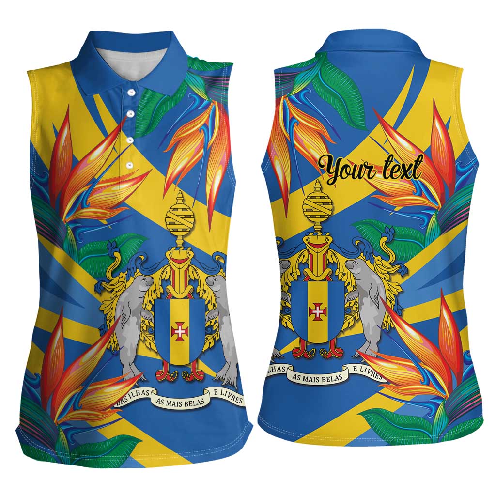 Bird of Paradise Flower Madeira Personalized Women Sleeveless Polo Shirt - Wonder Print Shop