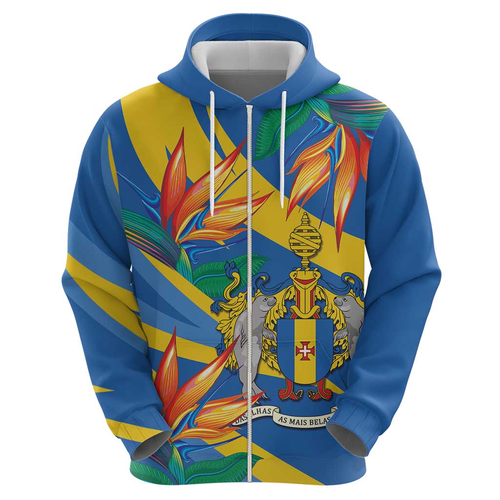 Bird of Paradise Flower Madeira Personalized Zip Hoodie - Wonder Print Shop
