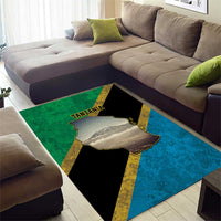 Kilimanjaro Tanzania Area Rug Grunge Flag Map of Tanzania - Wonder Print Shop