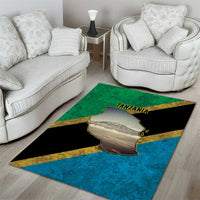 Kilimanjaro Tanzania Area Rug Grunge Flag Map of Tanzania - Wonder Print Shop
