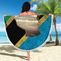 Kilimanjaro Tanzania Beach Blanket Grunge Flag Map of Tanzania - Wonder Print Shop