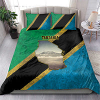 Kilimanjaro Tanzania Bedding Set Grunge Flag Map of Tanzania - Wonder Print Shop