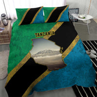 Kilimanjaro Tanzania Bedding Set Grunge Flag Map of Tanzania - Wonder Print Shop