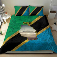 Kilimanjaro Tanzania Bedding Set Grunge Flag Map of Tanzania - Wonder Print Shop