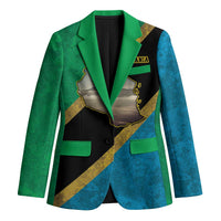 Kilimanjaro Tanzania Blazer Grunge Flag Map of Tanzania - Wonder Print Shop