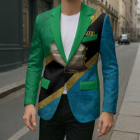 Kilimanjaro Tanzania Blazer Grunge Flag Map of Tanzania - Wonder Print Shop