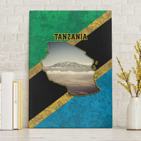 Kilimanjaro Tanzania Canvas Wall Art Grunge Flag Map of Tanzania - Wonder Print Shop