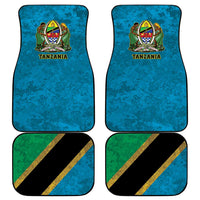 Kilimanjaro Tanzania Car Mats Grunge Flag Map of Tanzania - Wonder Print Shop