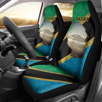 Kilimanjaro Tanzania Car Seat Cover Grunge Flag Map of Tanzania - Wonder Print Shop