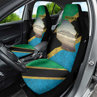 Kilimanjaro Tanzania Car Seat Cover Grunge Flag Map of Tanzania - Wonder Print Shop