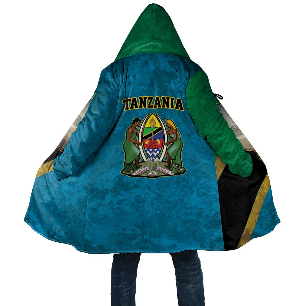 Kilimanjaro Tanzania Cloak Grunge Flag Map of Tanzania - Wonder Print Shop