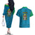 Kilimanjaro Tanzania Couples Matching Off The Shoulder Long Sleeve Dress and Hawaiian Shirt Grunge Flag Map of Tanzania - Wonder Print Shop