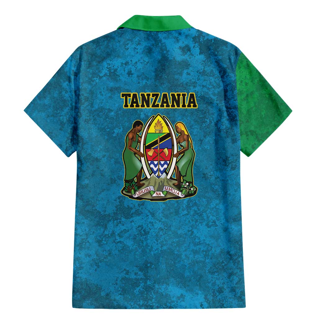 Kilimanjaro Tanzania Family Matching Mermaid Dress and Hawaiian Shirt Grunge Flag Map of Tanzania - Wonder Print Shop