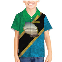 Kilimanjaro Tanzania Family Matching Mermaid Dress and Hawaiian Shirt Grunge Flag Map of Tanzania - Wonder Print Shop