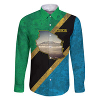 Kilimanjaro Tanzania Family Matching Summer Maxi Dress and Hawaiian Shirt Grunge Flag Map of Tanzania - Wonder Print Shop