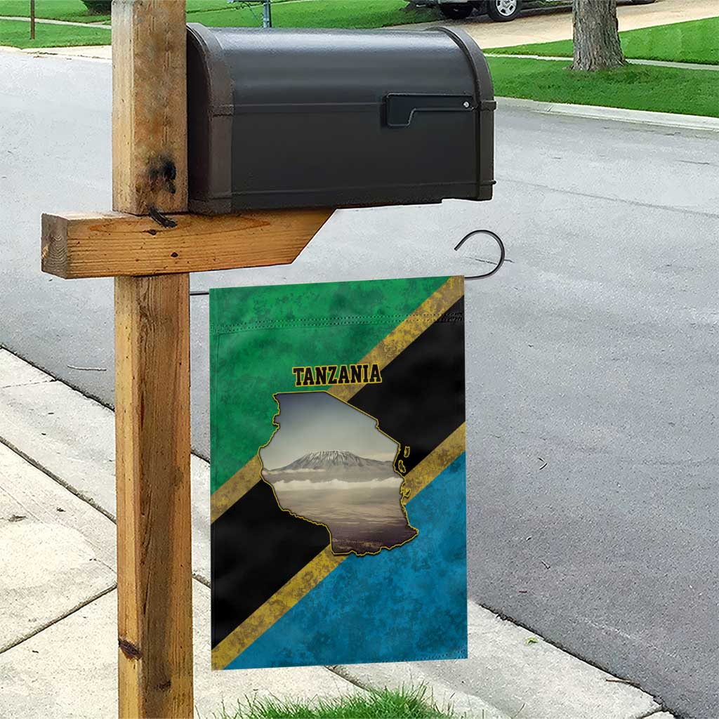 Kilimanjaro Tanzania Garden Flag Grunge Flag Map of Tanzania - Wonder Print Shop