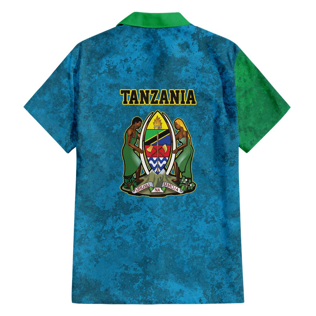 Kilimanjaro Tanzania Hawaiian Shirt Grunge Flag Map of Tanzania - Wonder Print Shop