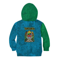 Kilimanjaro Tanzania Kid Hoodie Grunge Flag Map of Tanzania - Wonder Print Shop
