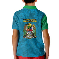 Kilimanjaro Tanzania Kid Polo Shirt Grunge Flag Map of Tanzania - Wonder Print Shop