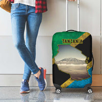 Kilimanjaro Tanzania Luggage Cover Grunge Flag Map of Tanzania - Wonder Print Shop