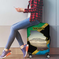 Kilimanjaro Tanzania Luggage Cover Grunge Flag Map of Tanzania - Wonder Print Shop