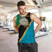 Kilimanjaro Tanzania Men Tank Top Grunge Flag Map of Tanzania - Wonder Print Shop