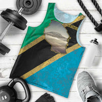 Kilimanjaro Tanzania Men Tank Top Grunge Flag Map of Tanzania - Wonder Print Shop