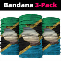 Kilimanjaro Tanzania Neck Gaiter Grunge Flag Map of Tanzania - Wonder Print Shop