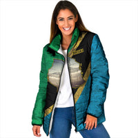 Kilimanjaro Tanzania Padded Jacket Grunge Flag Map of Tanzania - Wonder Print Shop