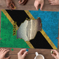 Kilimanjaro Tanzania Puzzle Grunge Flag Map of Tanzania - Wonder Print Shop