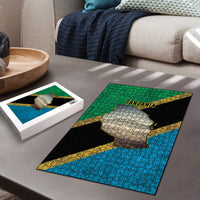 Kilimanjaro Tanzania Puzzle Grunge Flag Map of Tanzania - Wonder Print Shop