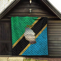 Kilimanjaro Tanzania Quilt Grunge Flag Map of Tanzania - Wonder Print Shop