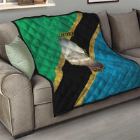 Kilimanjaro Tanzania Quilt Grunge Flag Map of Tanzania - Wonder Print Shop