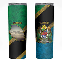 Kilimanjaro Tanzania Skinny Tumbler Grunge Flag Map of Tanzania - Wonder Print Shop