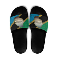Kilimanjaro Tanzania Slide Sandals Grunge Flag Map of Tanzania - Wonder Print Shop