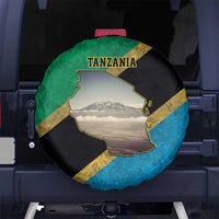 Kilimanjaro Tanzania Spare Tire Cover Grunge Flag Map of Tanzania - Wonder Print Shop