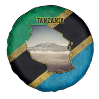 Kilimanjaro Tanzania Spare Tire Cover Grunge Flag Map of Tanzania - Wonder Print Shop