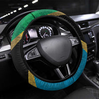 Kilimanjaro Tanzania Steering Wheel Cover Grunge Flag Map of Tanzania - Wonder Print Shop