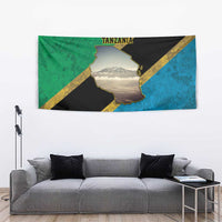 Kilimanjaro Tanzania Tapestry Grunge Flag Map of Tanzania - Wonder Print Shop