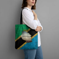 Kilimanjaro Tanzania Tote Bag Grunge Flag Map of Tanzania - Wonder Print Shop