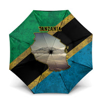 Kilimanjaro Tanzania Umbrella Grunge Flag Map of Tanzania - Wonder Print Shop