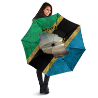 Kilimanjaro Tanzania Umbrella Grunge Flag Map of Tanzania - Wonder Print Shop