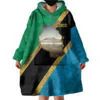 Kilimanjaro Tanzania Wearable Blanket Hoodie Grunge Flag Map of Tanzania - Wonder Print Shop