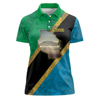 Kilimanjaro Tanzania Women Polo Shirt Grunge Flag Map of Tanzania - Wonder Print Shop