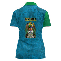 Kilimanjaro Tanzania Women Polo Shirt Grunge Flag Map of Tanzania - Wonder Print Shop