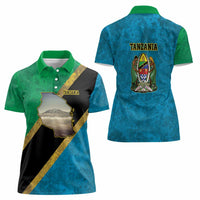 Kilimanjaro Tanzania Women Polo Shirt Grunge Flag Map of Tanzania - Wonder Print Shop