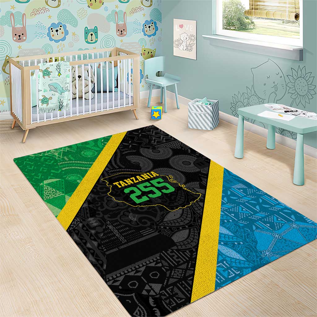 Tanzania 255 Area Rug African Mix Pattern Flag Motif - Wonder Print Shop