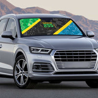 Tanzania 255 Auto Sun Shade African Mix Pattern Flag Motif - Wonder Print Shop