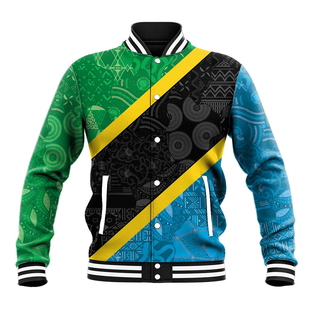 Tanzania 255 Baseball Jacket African Mix Pattern Flag Motif - Wonder Print Shop